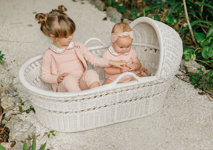 Girls Headband – Pink – Embroidered