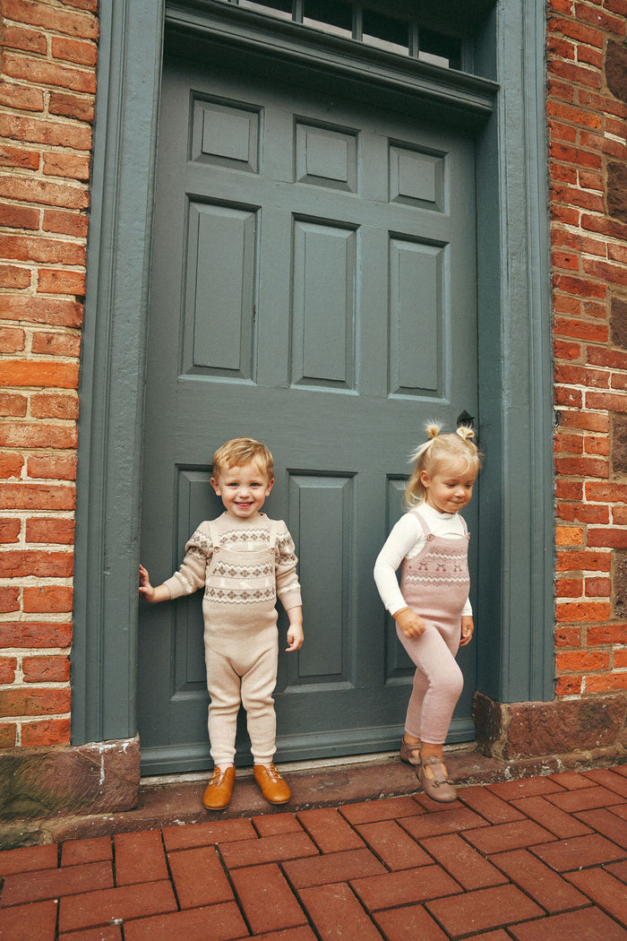 Girls Overalls – Mauve – Fair Isle