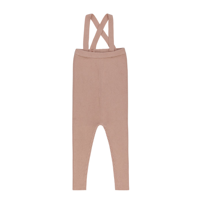 Girls Overalls – Pink – Floral Star Knit