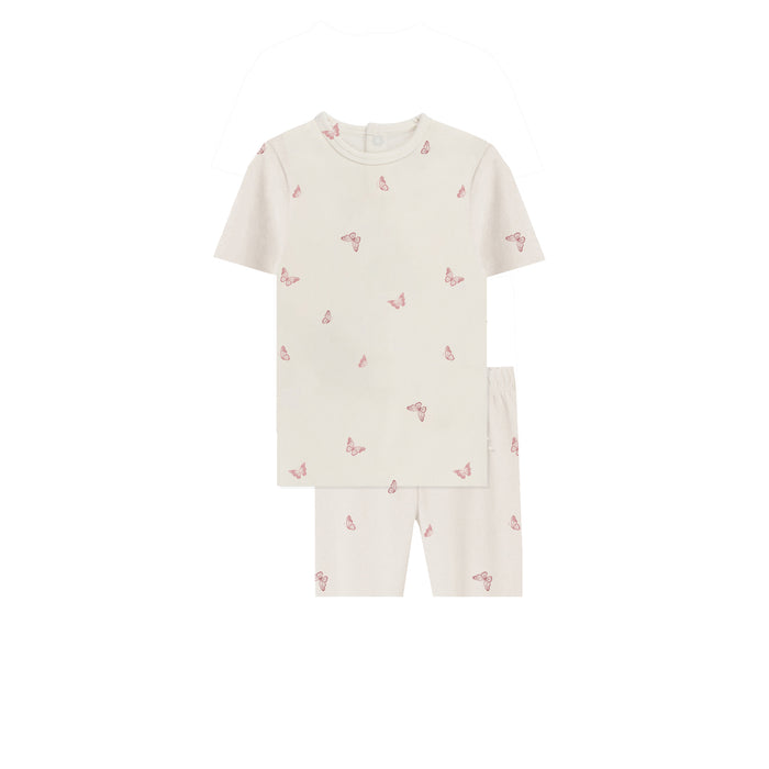 Girls Pajamas – Ivory Pink – Butterfly