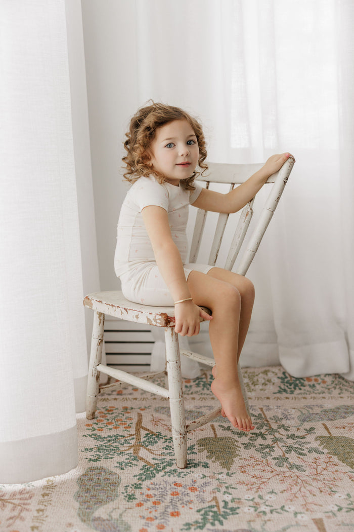 Girls Pajamas – Ivory Pink – Butterfly
