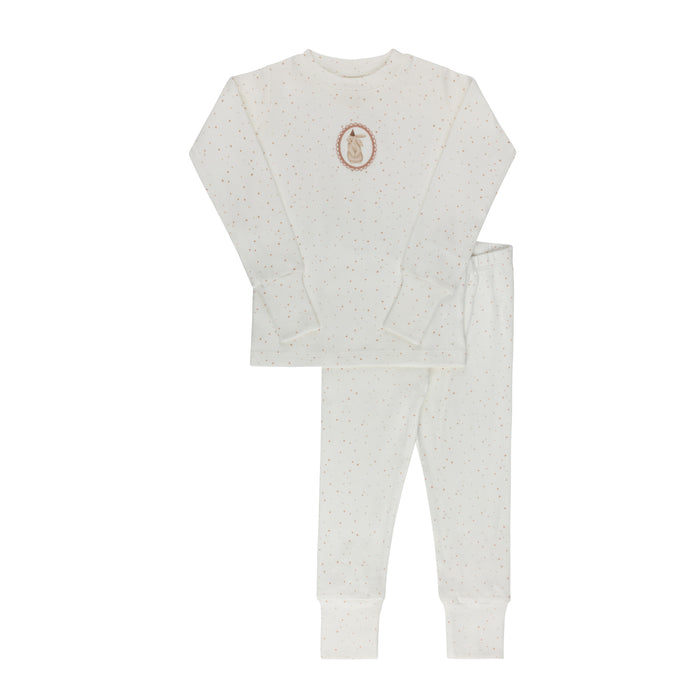 Girls Pajamas – Ivory Pink – Speckled Bunny