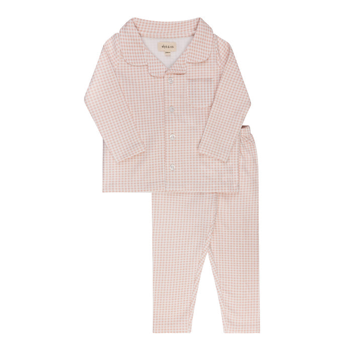 Girls Pajamas – Pink – Gingham Teddy