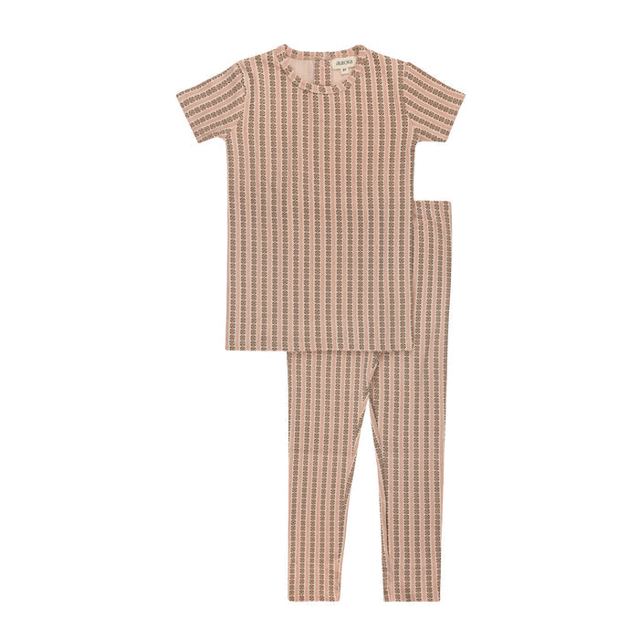 Girls Pajamas – Pink – Linear Leaf