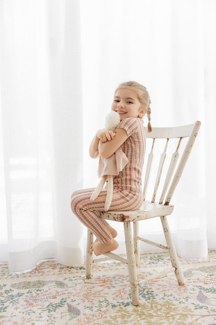 Girls Pajamas – Pink – Linear Leaf