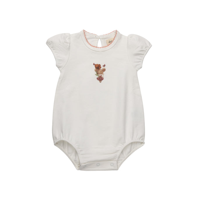 Girls Romper – Ivory Pink – Playful Mouse