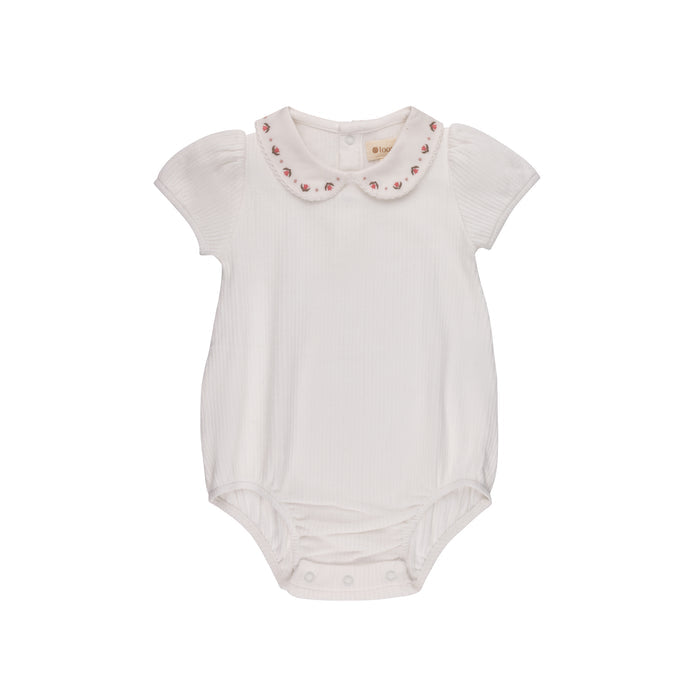 Girls Romper – Ivory/Pink – Keepsake Collection