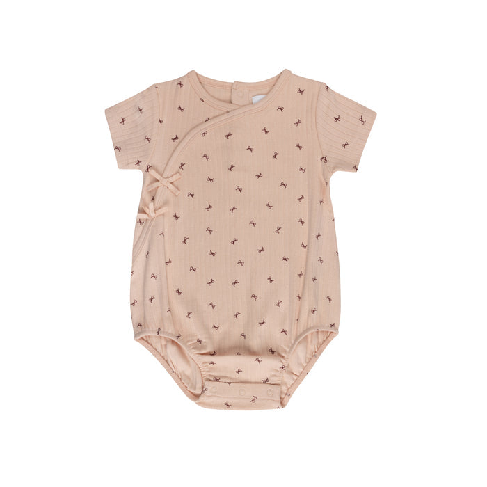 Girls Romper – Pink – Bow Pattern