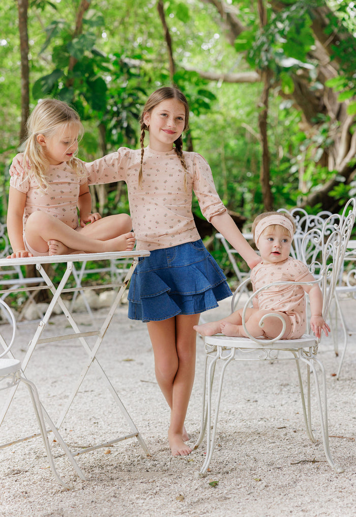 Girls Romper – Pink – Floral Print