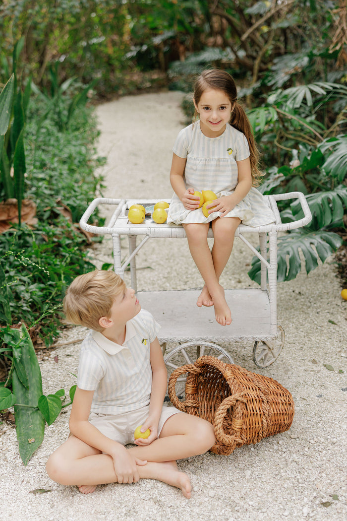 Girls Short Sleeve Dress – Lemon