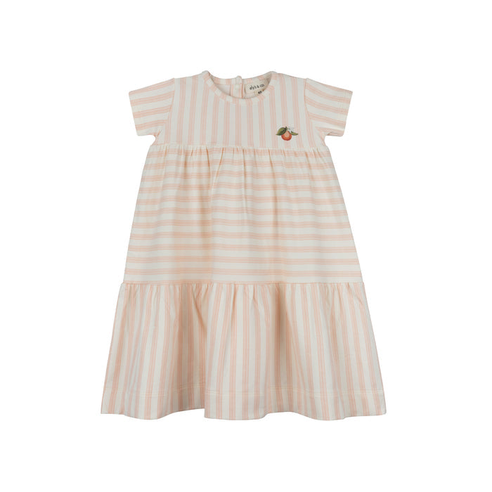 Girls Short Sleeve Dress – Peach
