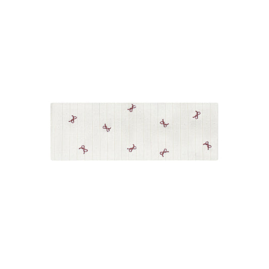 Girls Sweatband – Ivory Red – Bow Pattern (no knot)