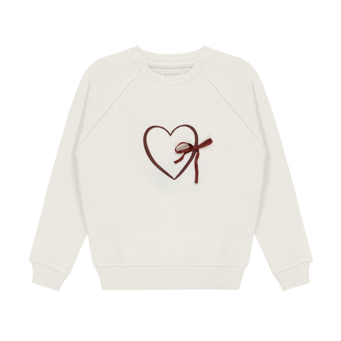 Girls Sweatshirt – Ivory/Burgundy – Heart & Star