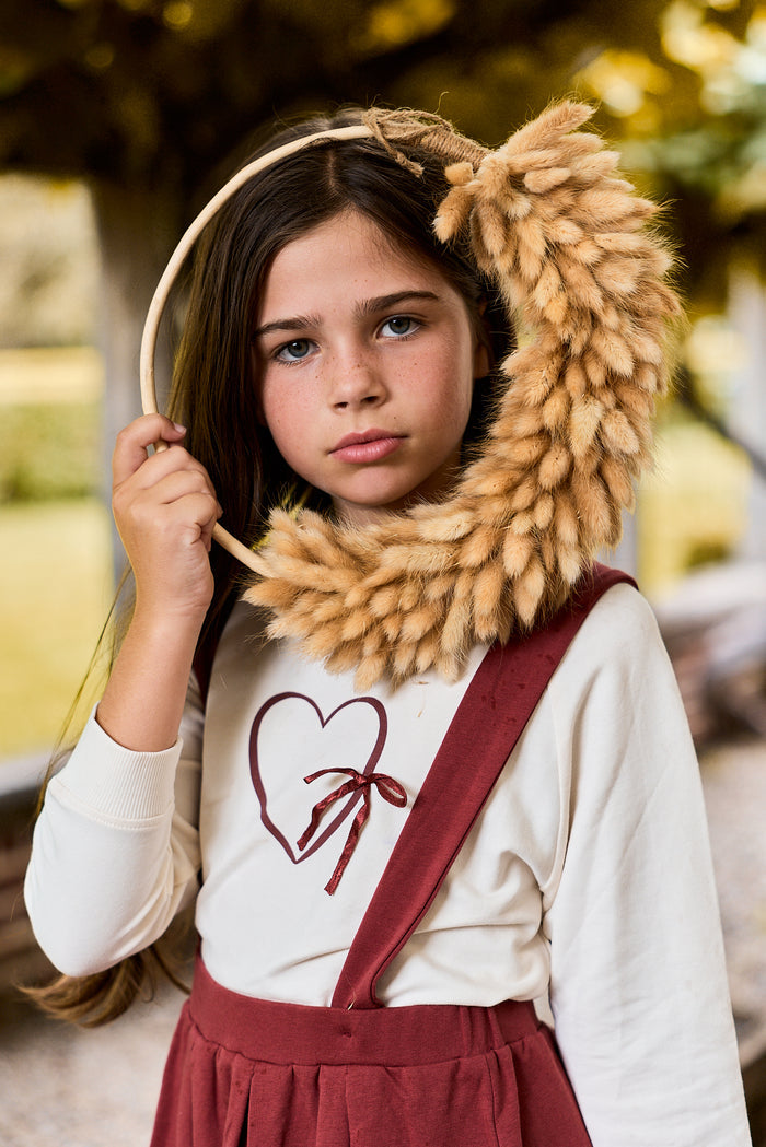 Girls Sweatshirt – Ivory/Burgundy – Heart & Star