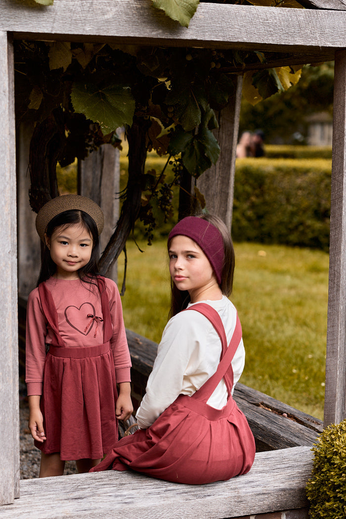 Girls Sweatshirt – Ivory/Burgundy – Heart & Star