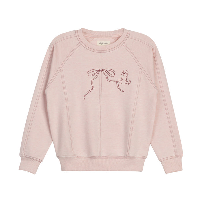Girls Sweatshirt – Pink – Bird Seam