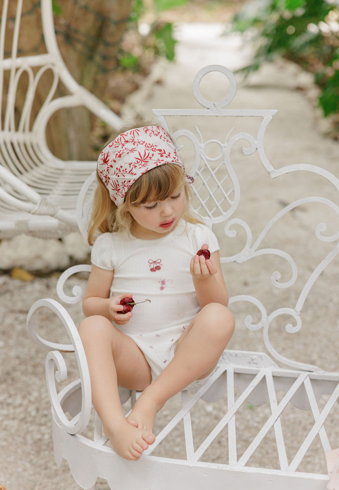 Girls T-Shirt and Bloomer – Ivory Pink – Bow Print