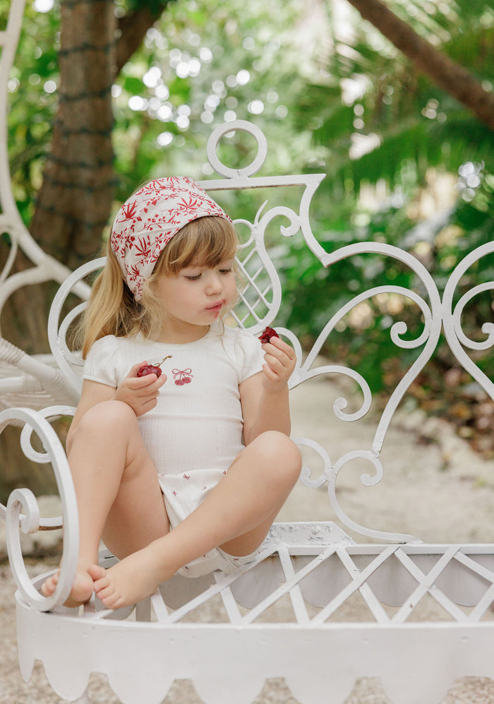 Girls T-Shirt and Bloomer – Ivory Pink – Bow Print