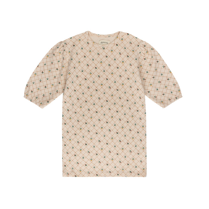 Girls Tee - Pink - Floral Grid