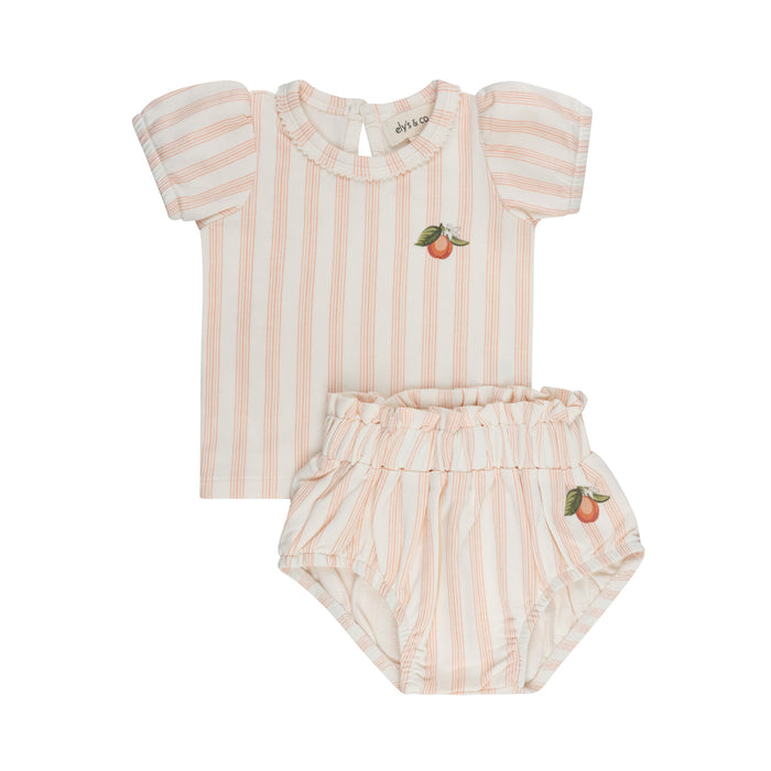 Girls Tee and Shorts – Peach