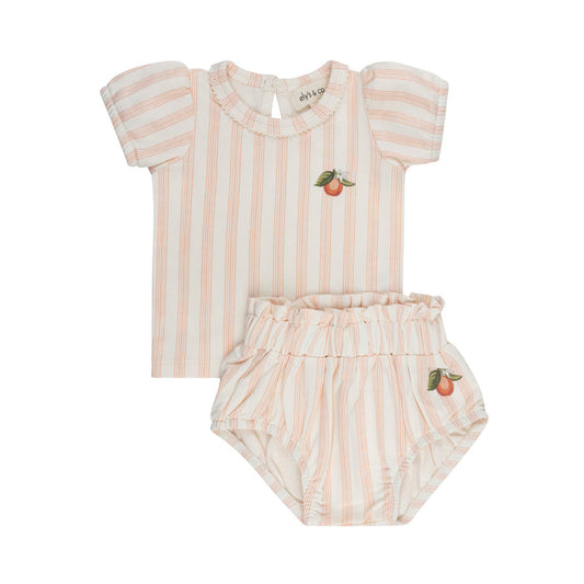 Girls Tee and Shorts – Peach