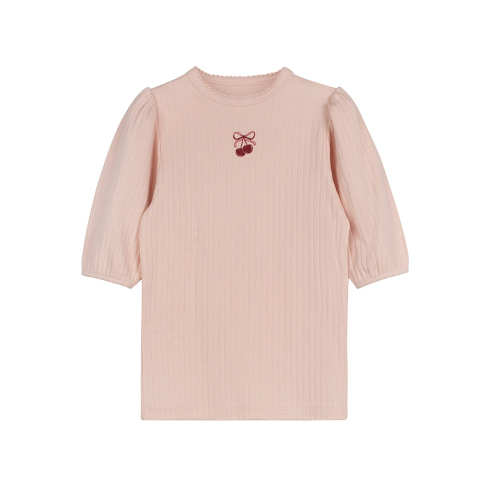 Girls Tee – Pink/Red – Bow Print