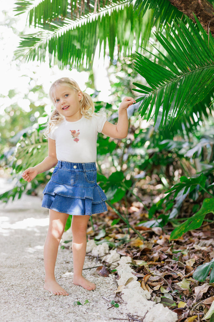 Girls Two-Piece Set – Ivory Pink – Playful Mouse