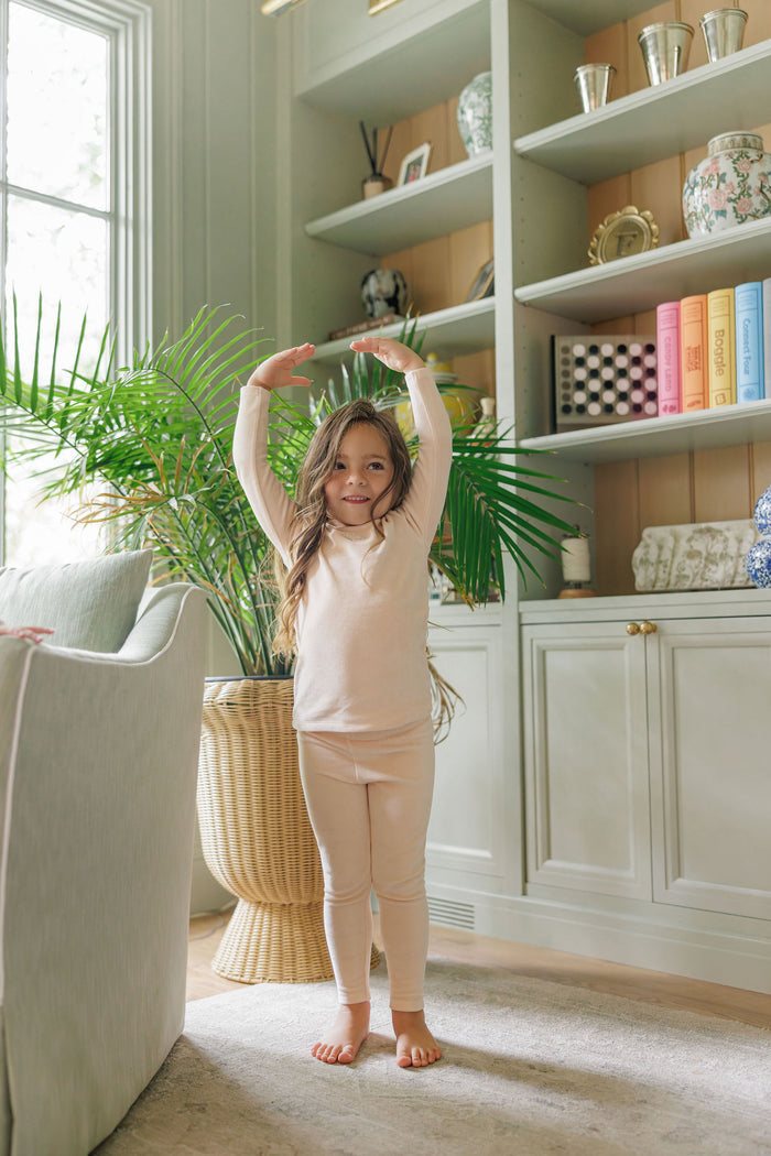 Girls Velour 2 Piece Set – Pink – Metallic Wreath