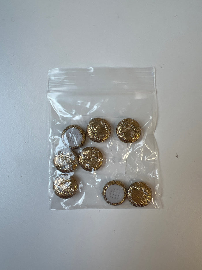 Gold Fabric Covered Buttons 12mm x8