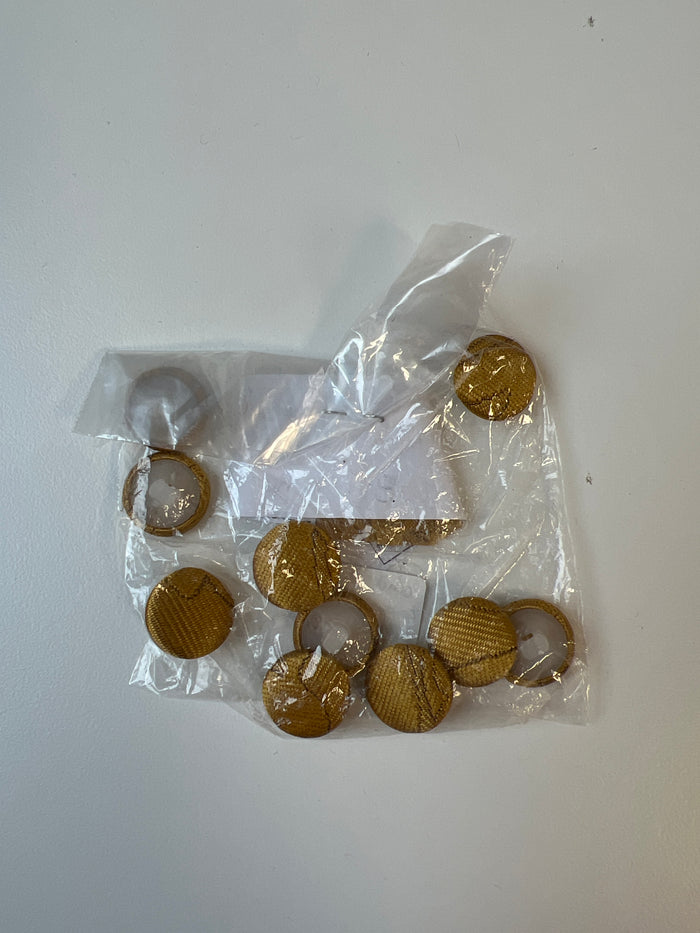 Gold Fabric Covered Shank Buttons 18mm x10