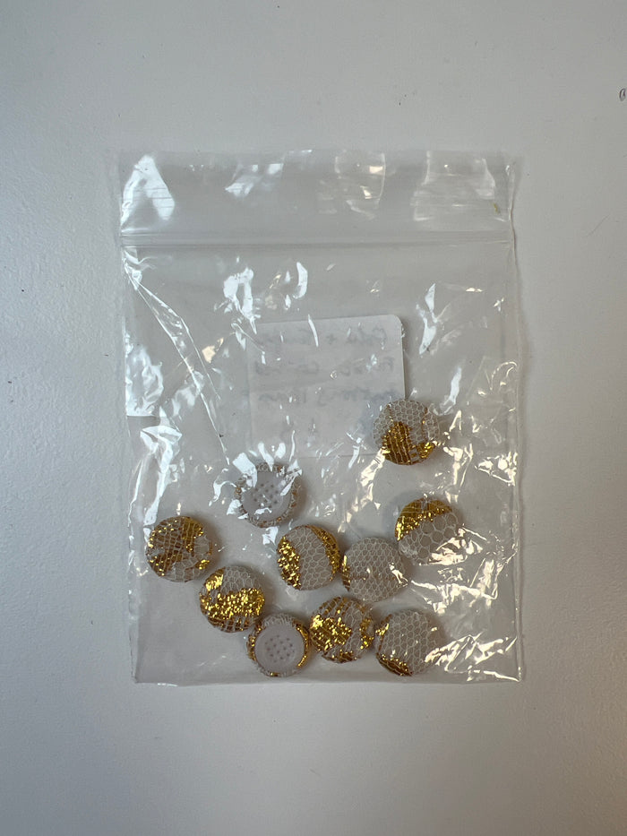 Gold + Taupe Fabric Covered Buttons 12mm x10