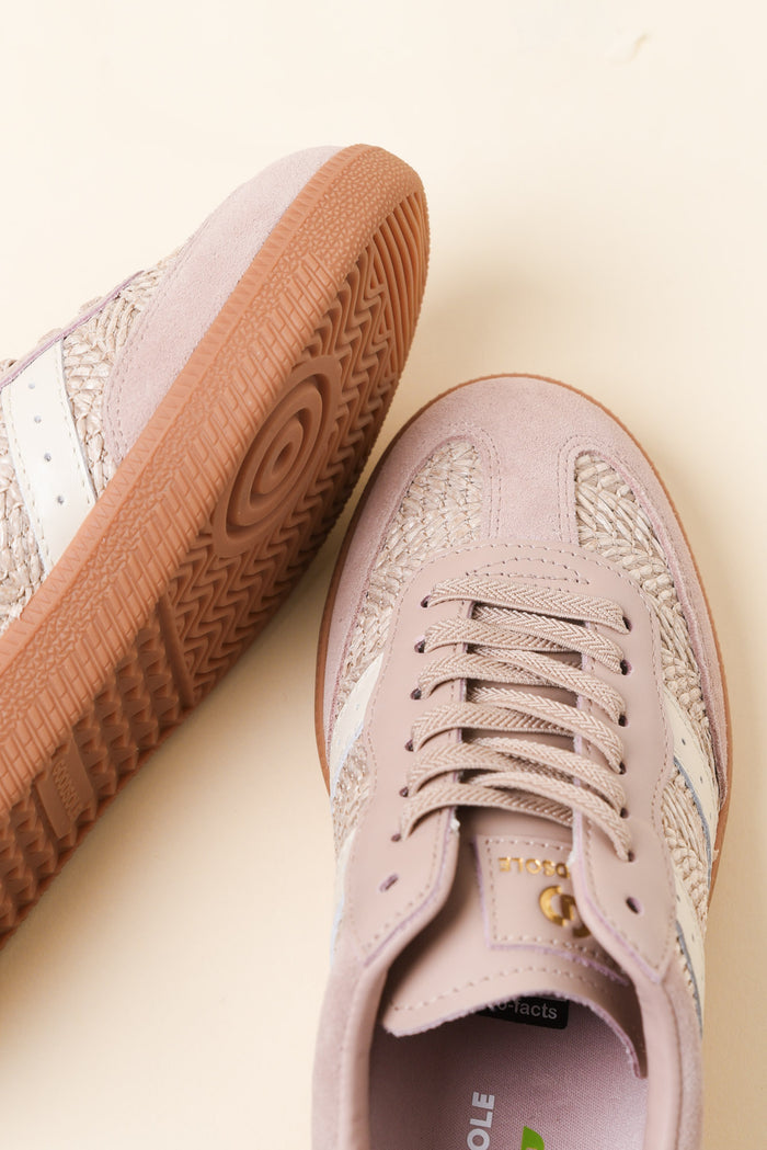 Parallel Natural Raffia Contrast Suede Sneaker
