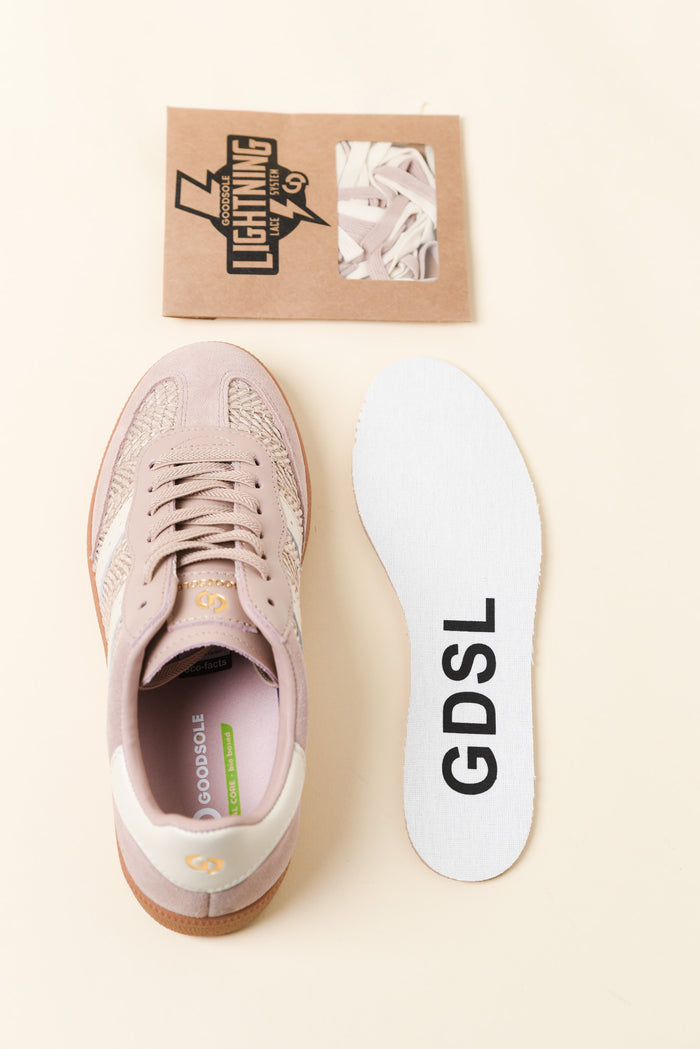 Parallel Natural Raffia Contrast Suede Sneaker
