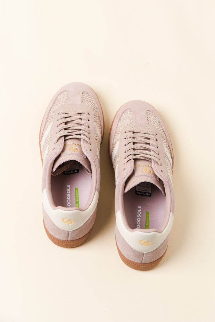 Parallel Natural Raffia Contrast Suede Sneaker