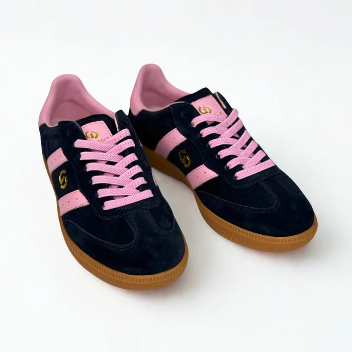Goodsole Parallel Navy & Pink Suede Sneakers
