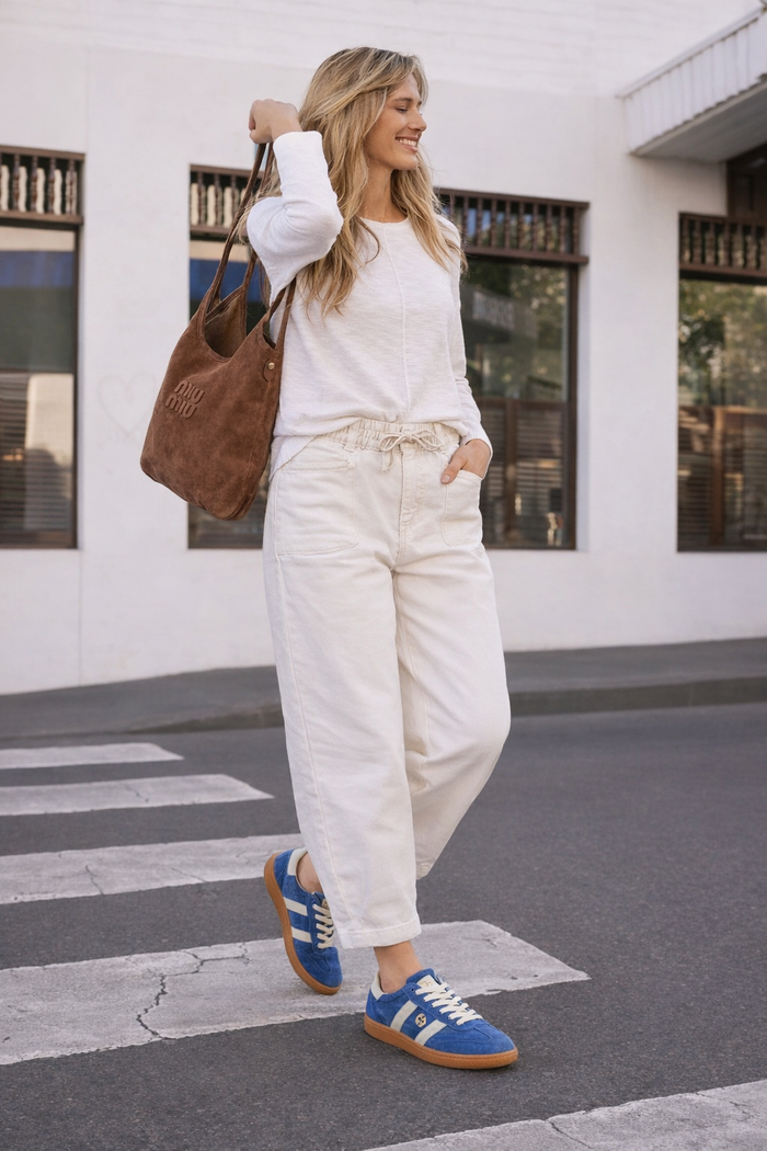 Goodsole Parallel Peacock Blue Suede Sneakers