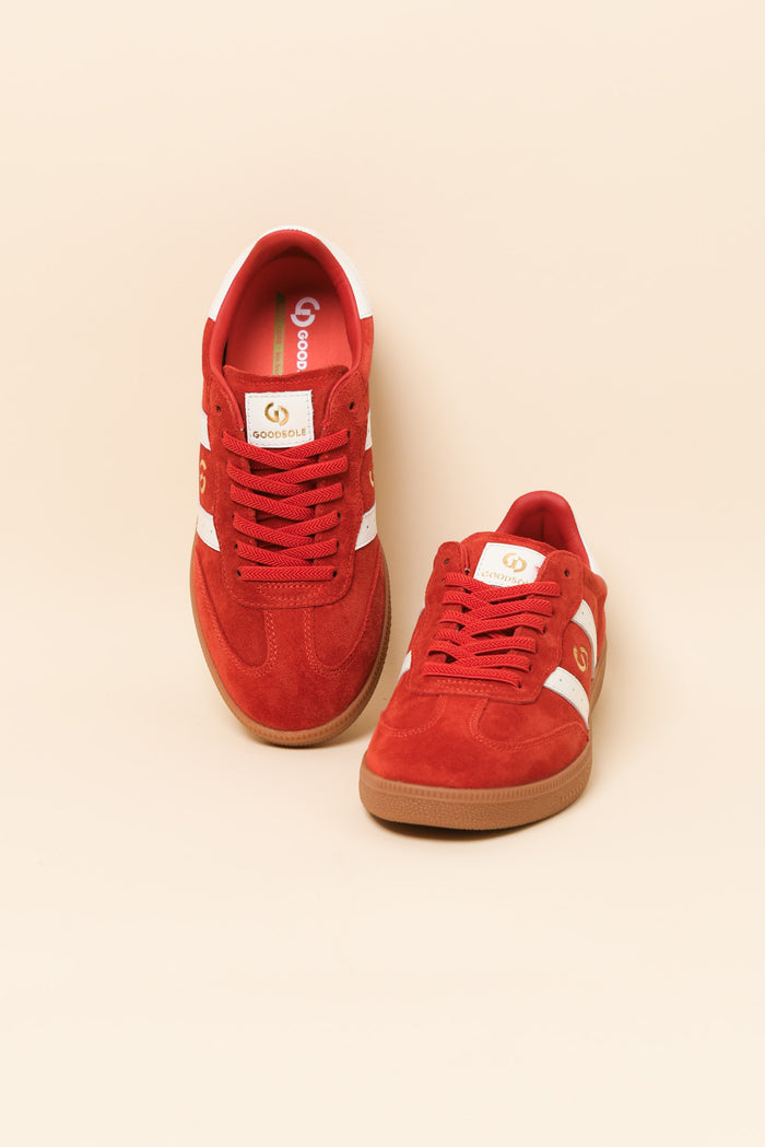 Parallel Red Contrast Suede Sneaker