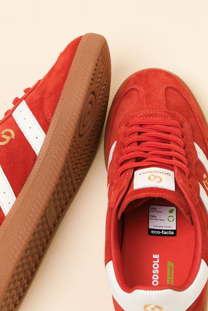 Parallel Red Contrast Suede Sneaker