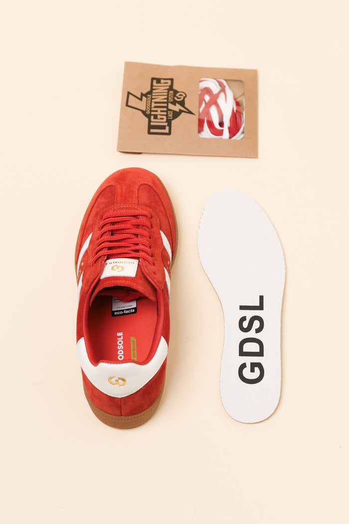Parallel Red Contrast Suede Sneaker