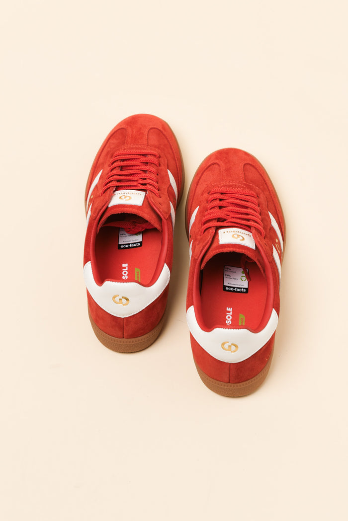 Parallel Red Contrast Suede Sneaker