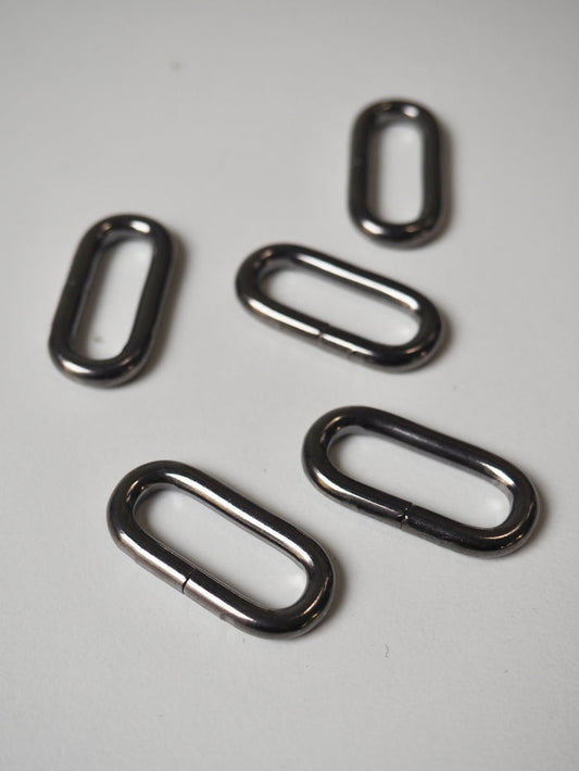 Gunmetal Oval Chunky Ring 25mm
