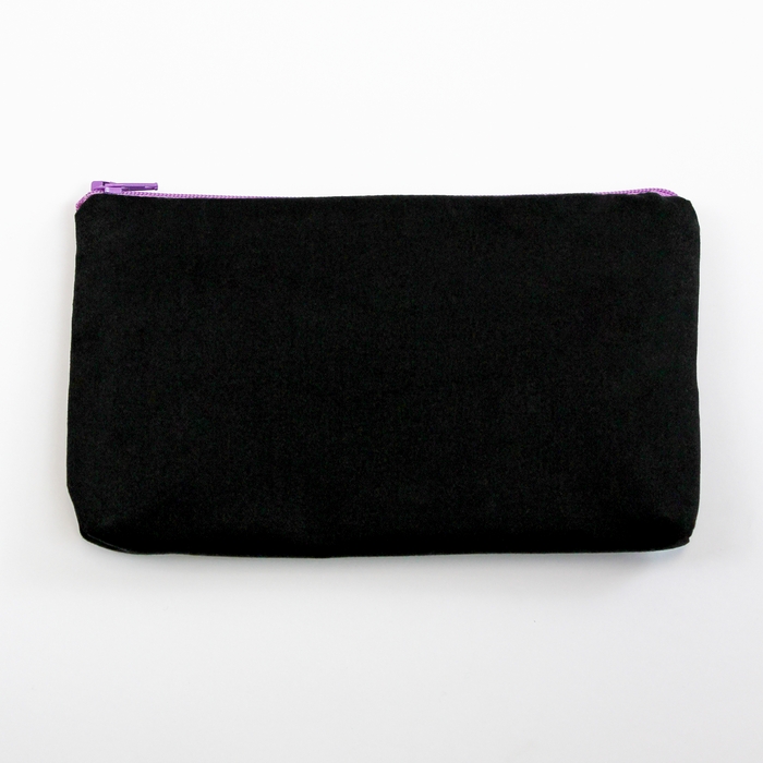 Halloween Embroidered Make-up Pouch 7.5" x 4.5" - Lavender or Burgundy Spider Design #HEW-SP