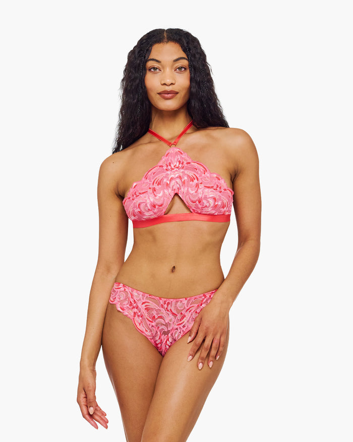 Pink Bralette - Lianella High Neck Bralette