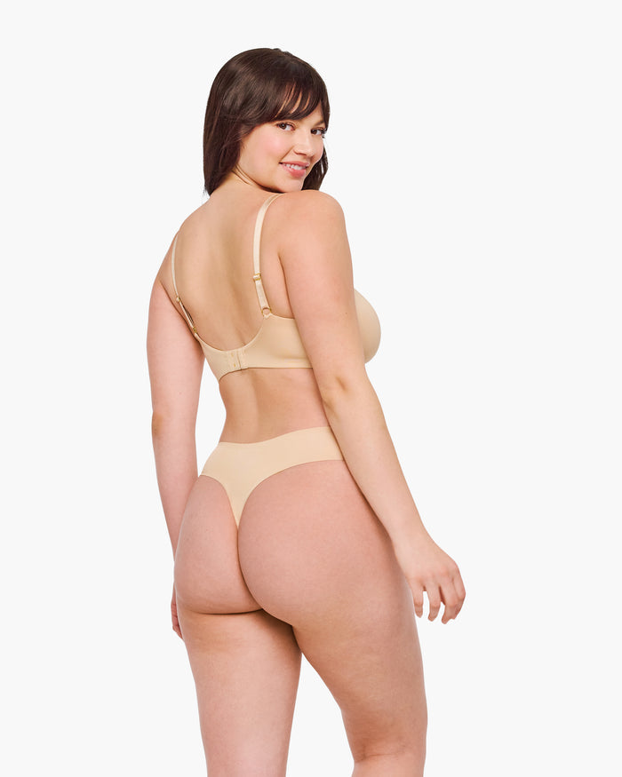 Beige Thong - Lisciante High Waist Thong