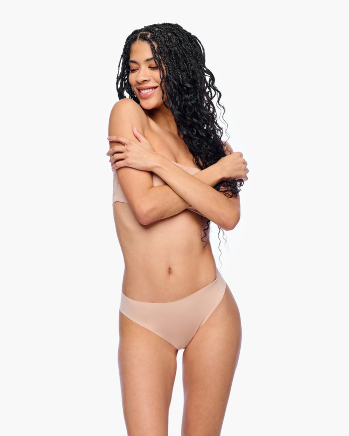 Beige Bikini - Free Cut Micro High Waisted Bikini