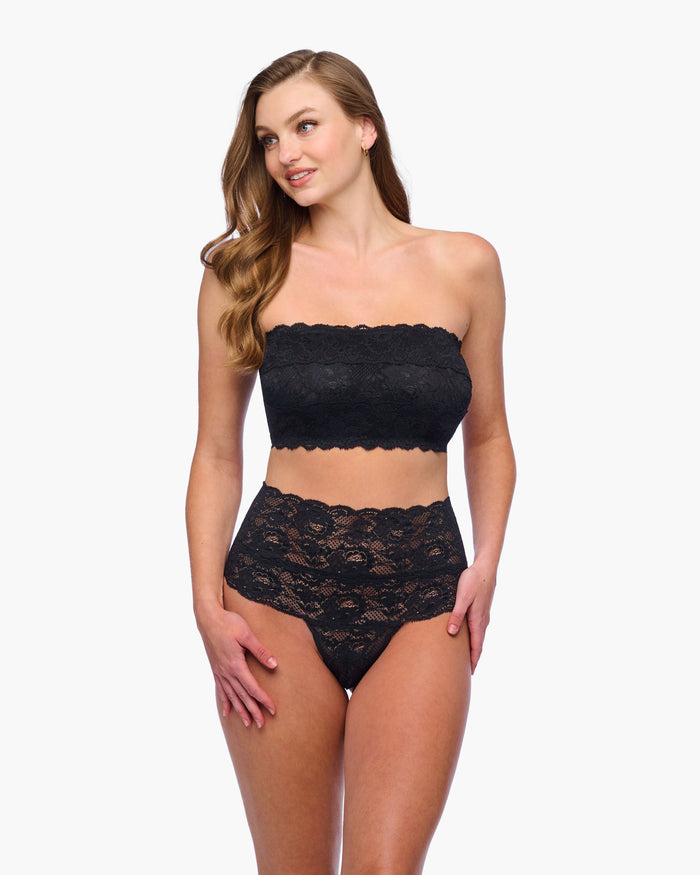 Black Thong - Never Say Never High Waisted Thong