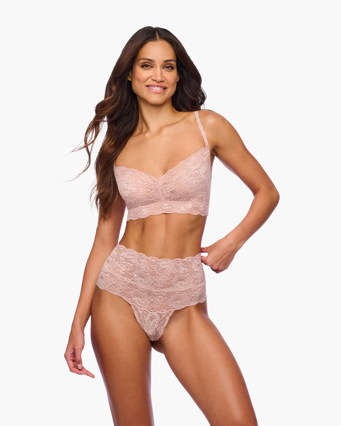 Pink Thong - Never Say Never High Waisted Thong