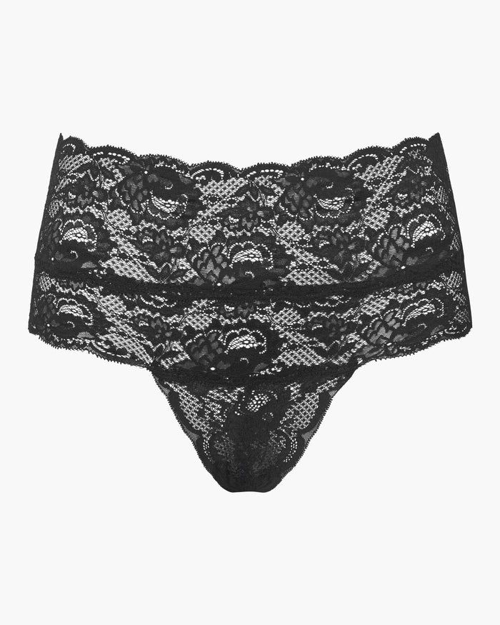 Black Thong - Never Say Never High Waisted Thong
