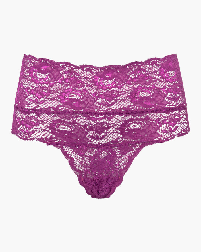 Purple Thong - Never Say Never High Waisted Thong