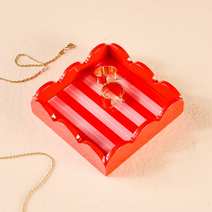 Holly Jolly Santa Scallop Trinket Tray